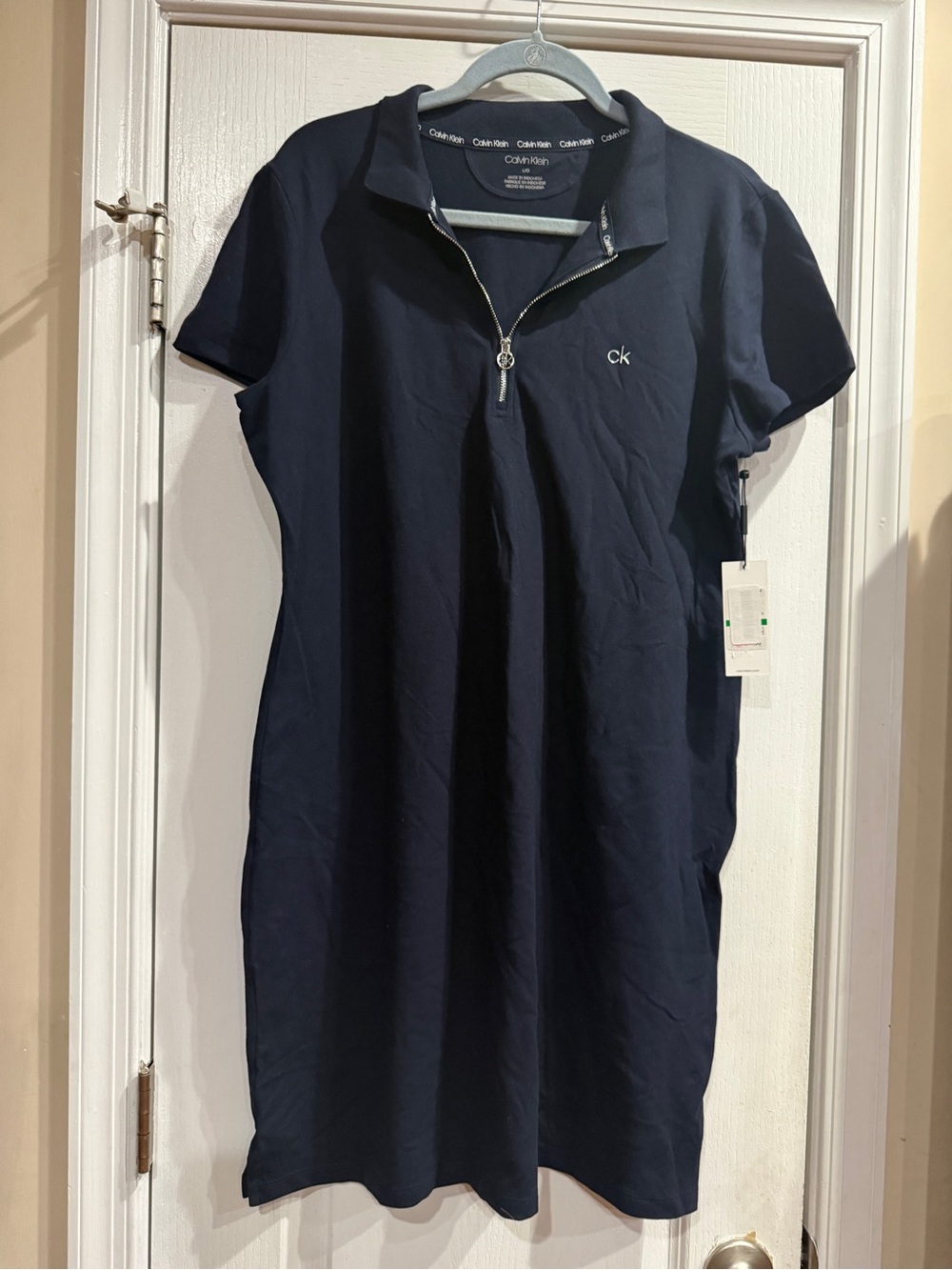 Calvin Klein Navy Short Zip Polo Dress